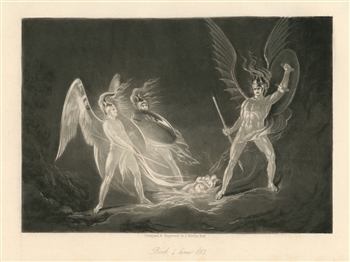 John Martin original mezzotint for Paradise Lost