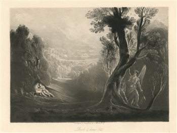 John Martin original mezzotint for Paradise Lost