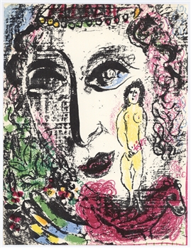 Marc Chagall original lithograph Apparition at the Circus