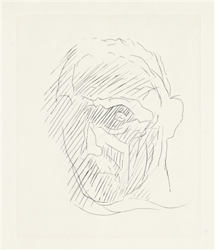 Jacques Villon original etching "Portrait"
