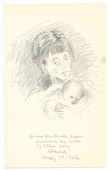 Raphael Soyer rare unpublished lithograph, 1962