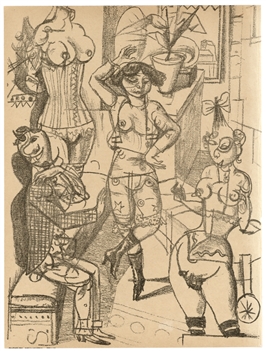 Rudolf Schlichter original lithograph Tanz Dance