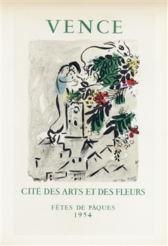 Chagall lithograph poster printed by Mourlot