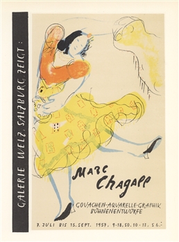 Chagall lithograph poster printed by Mourlot