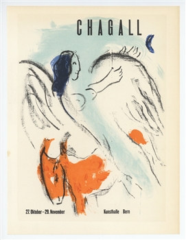 Chagall lithograph poster printed by Mourlot