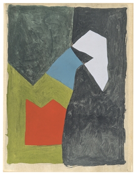 Serge Poliakoff pochoir for XXe Siecle, 1956