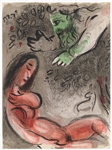 Marc Chagall "Eve incurs God's Displeasure" Bible lithograph