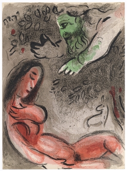 Marc Chagall "Eve incurs God's Displeasure" Bible lithograph