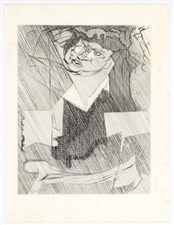 Jacques Villon "TÃªte de Femme" original etching,