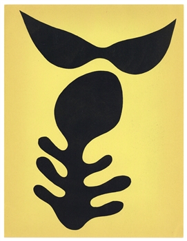 Jean Arp pochoir "Moustaches et squellettes" 1957