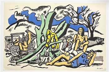 Fernand Leger original lithograph "La partie de la campagne