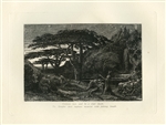 Samuel Palmer original etching "The Cypress Grove" Eclogue 5