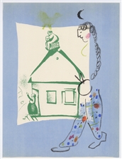 Marc Chagall original lithograph La Maison de mon village, House in my Village