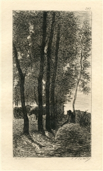 Jean-Francois Millet etching Shepherd Tending his Flock