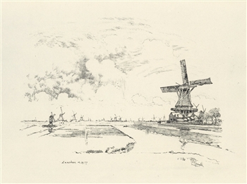 Joseph Pennell original lithograph Zaandam, No. 1