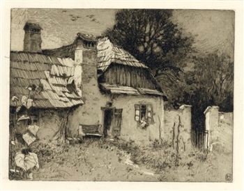 Luigi Kasimir original etching Aus Pettau