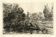 Seymour Haden original etching Twickenham Church