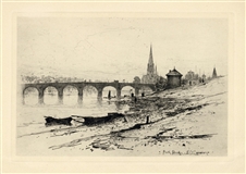 David Young Cameron Perth Bridge original etching