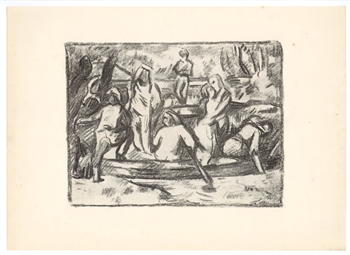 Felix Vallotton lithograph The Bathers Cezanne