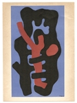 Fernand Leger lithograph "Elements sur un fond bleu"