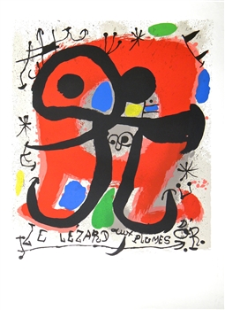 Joan Miro lithograph Le Lezard aux Plumes d'Or