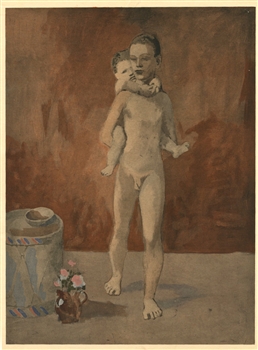 Pablo Picasso "Jeune homme et enfant" pochoir