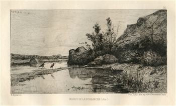 Adolphe Appian Marais de la Burbanche original etching