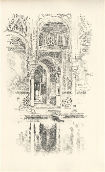 Joseph Pennell original lithograph Alhambra
