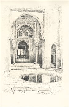 Joseph Pennell original lithograph Alhambra