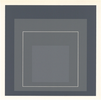 Josef Albers silkscreen, White Line Squares | Homage to the Square