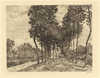Alfred Sisley etching Bords du Loing