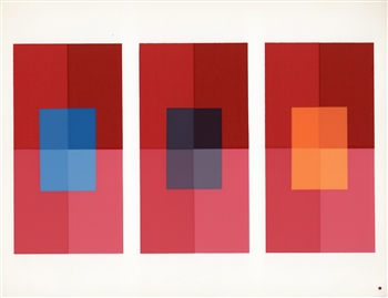 Josef Albers silkscreen | Interaction of Color, 1963