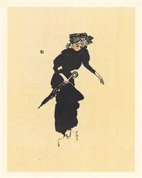 Pierre Bonnard lithograph "Femme au parapluie"
