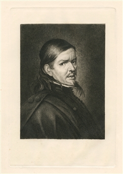 Paul Rajon original etching Portrait Of Murillo