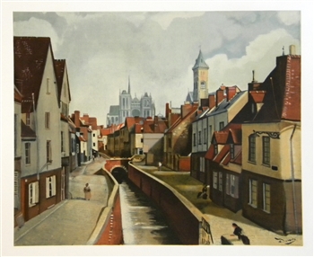 Andre Derain lithograph Vue d'Amiens