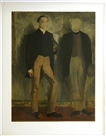 Edgar Degas lithograph "Deux hommes en pied"