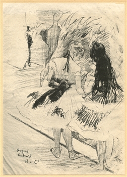 Edgar Degas original lithograph Dans les coulisses