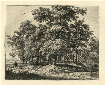 Anthonie Waterloo original etching "Traveller Near a Wood"