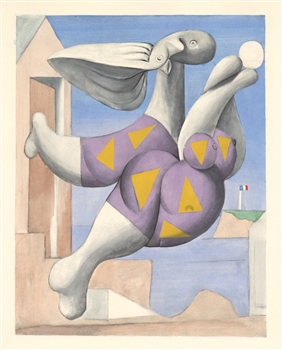 Picasso Venti Pochoirs Baigneuse jouant a la balle