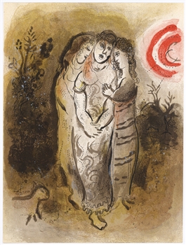 Marc Chagall lithograph Naomi and Her Daughters-In-Law