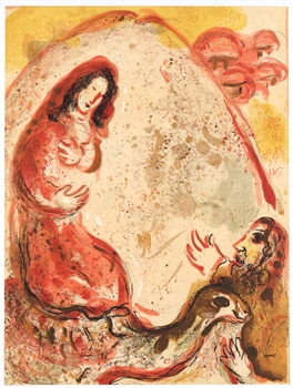 Marc Chagall lithograph Rachel hides her father's household gods