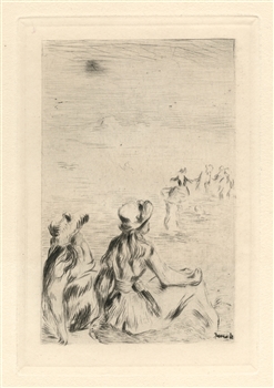 Pierre-Auguste Renoir "Sur la Plage a Berneval" original etching