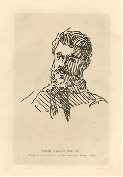 Edouard Manet original etching Felix Bracquemond