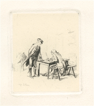 Jean-Louis Meissonier etching Sergent Rapporteur