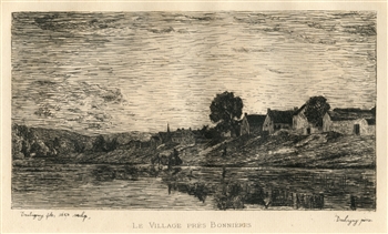 Charles Daubigny Bonnieres etching