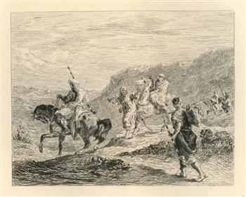 Eugene Delacroix etching Arabes en voyage
