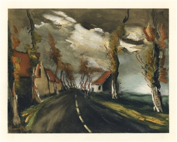 Maurice de Vlaminck The Mortagne Road lithograph