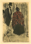Edgar Degas monotype "Famille Cardinal"