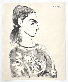 Pablo Picasso "Woman with Flowered Bodice" lithograph