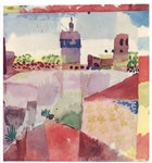 Paul Klee pochoir "Hammamet avec la mosquee"